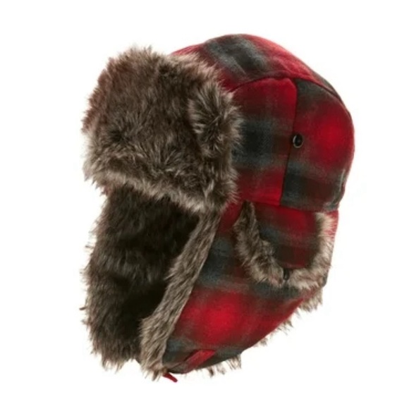 EUC- Swiss Tech Faux Fur Lined Plaid Trapper Hat- OSFM - Picture 1 of 4